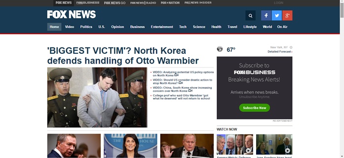 Fox news website