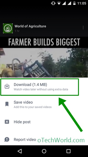 Android Video Download Option