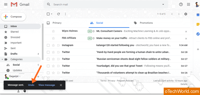 How To Unsend an Email in Gmail - oTechWorld