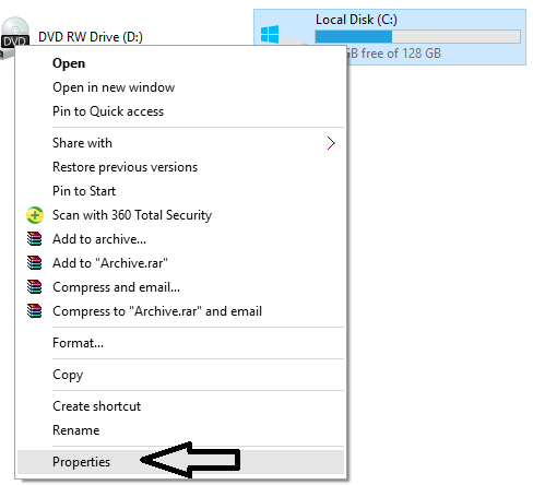 open properties Defragment Hard Disk