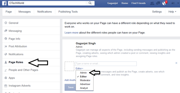 open page rols and add admin