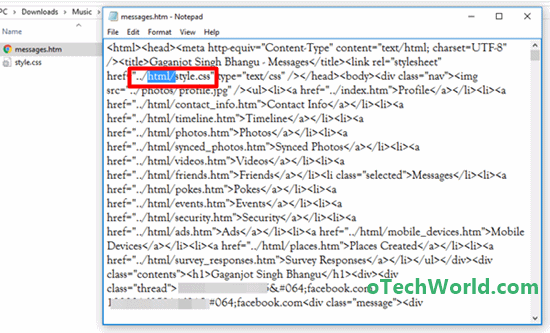 replace css style to download facebook chat