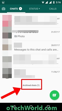 hide archive notifications whatsapp