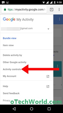 Tap or click on Activity Controls