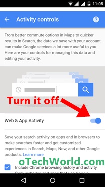 Turn Off Web & App Activity