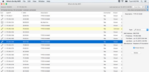Who is on my WiFi mac