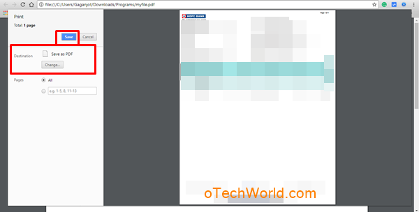 choose a "Save as PDF" option from the destination