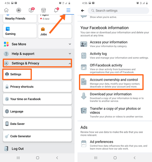 open Account ownership and control