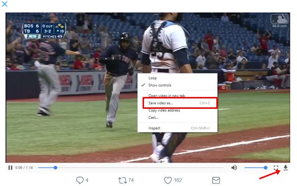 right click on the video and click on the Save video as option