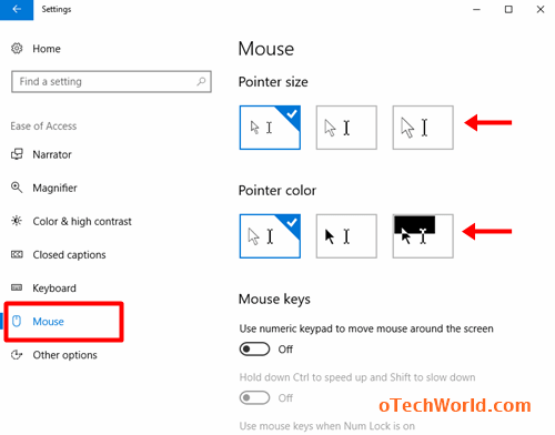 mouse pointer for screencast windows 10