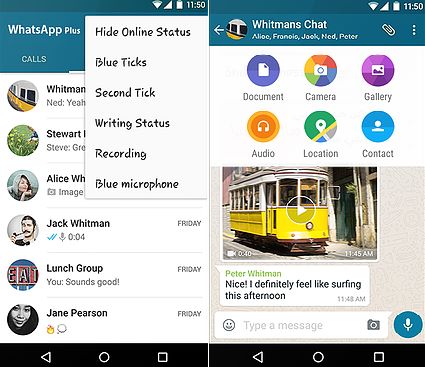 Whatsapp plus app screenshots