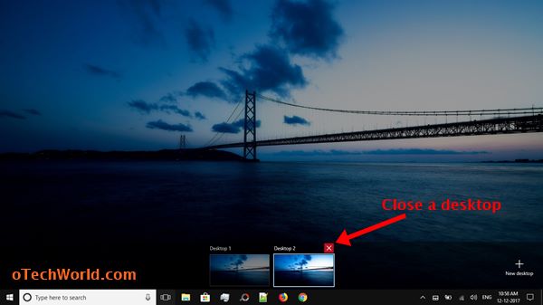 how to close multiple desktops in windows 10