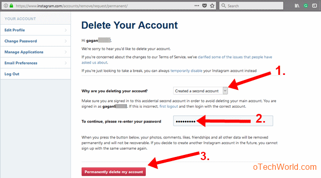 How To Delete Instagram Account Permanently Otechworld