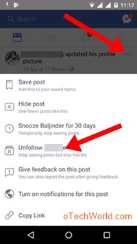 Unfollow Facebook Friends Profile On Mobile Phones