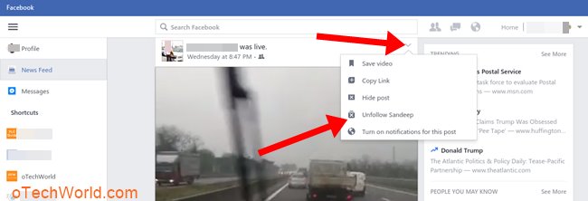 how to unfollow on facebook windows 10 app