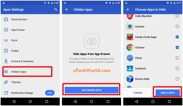 Hide Apps On Android Using Apex Launcher