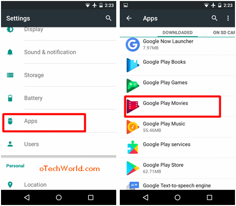 Open settings to disable the apps
