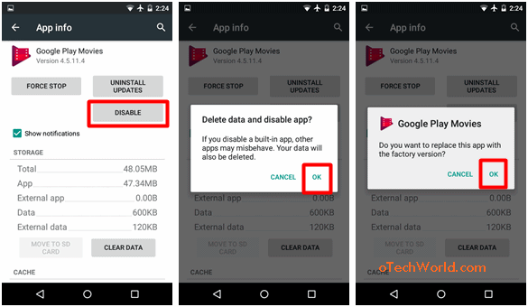 hide apps on android by disabling