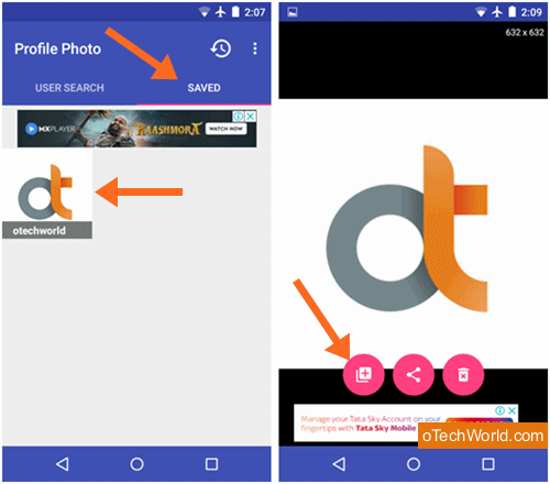 Save Instagran DP to gallery