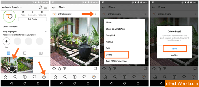 How to Delete all Instagram Photos at Once - oTechWorld