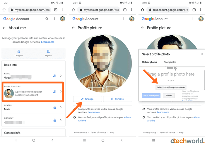 How to Change Google / Gmail Profile Picture On Android ...