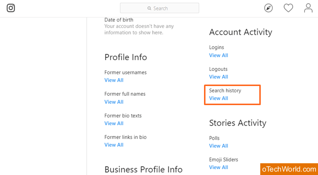 How to Clear Search History on Instagram oTechWorld