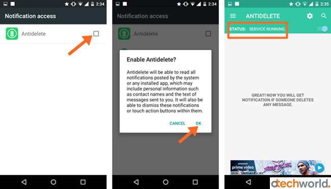 Enable AntiDelete to read deleted messages on Android
