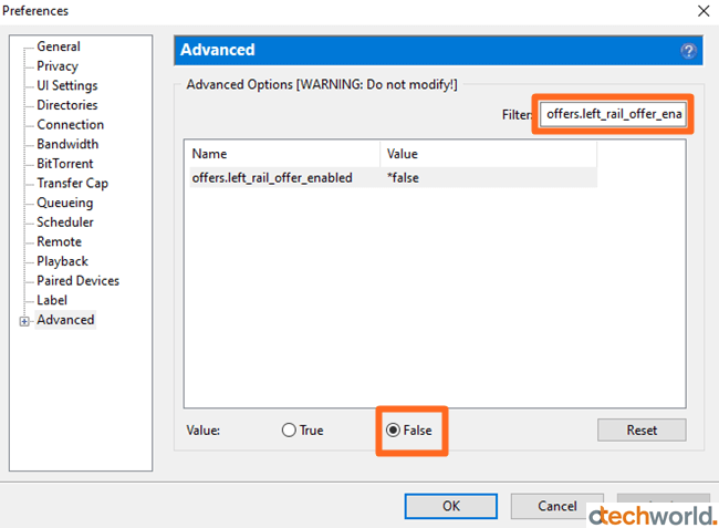 offers.left_rail_offer_enabled to remove left ad
