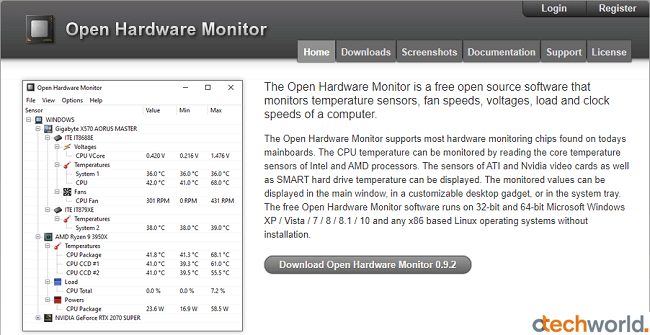 hardware temp monitor windows 10