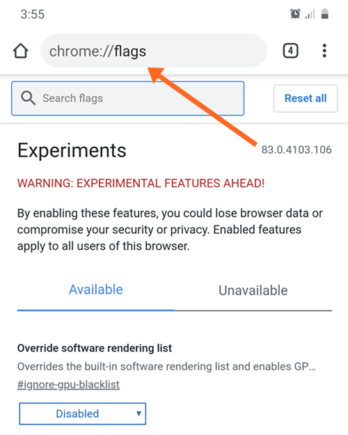 Chrome //flags