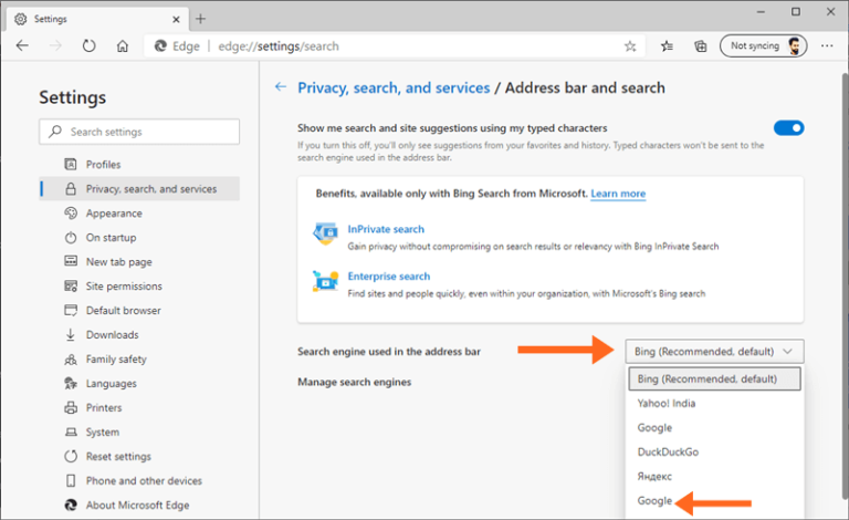 How to Make Google as Default Search Engine in Microsoft Edge - oTechWorld