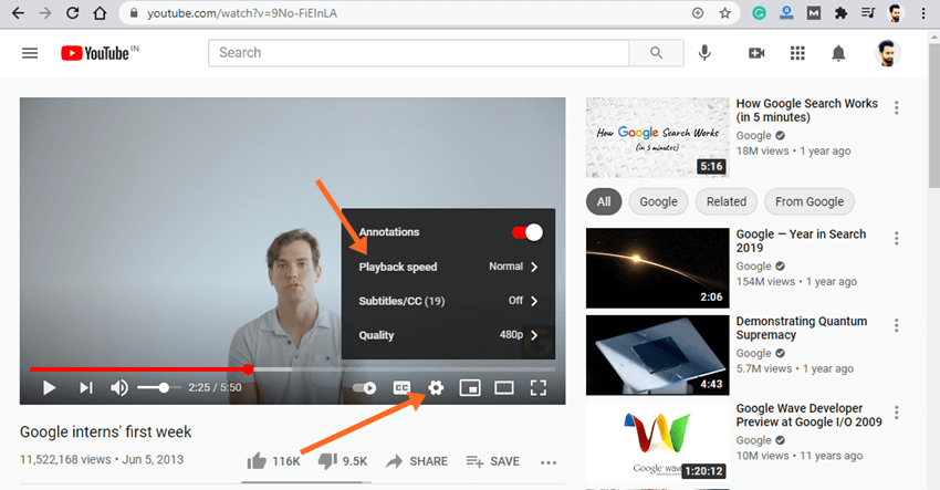 How To Play YouTube Videos At Custom Playback Speed - OTechWorld