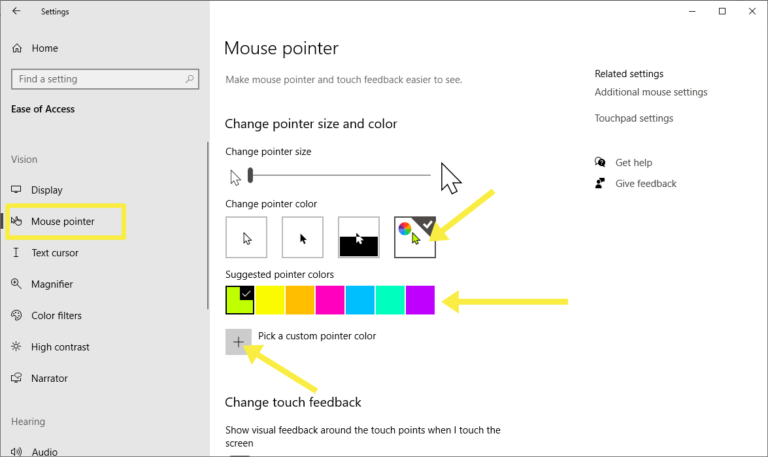 how to change mouse cursor color windows 10
