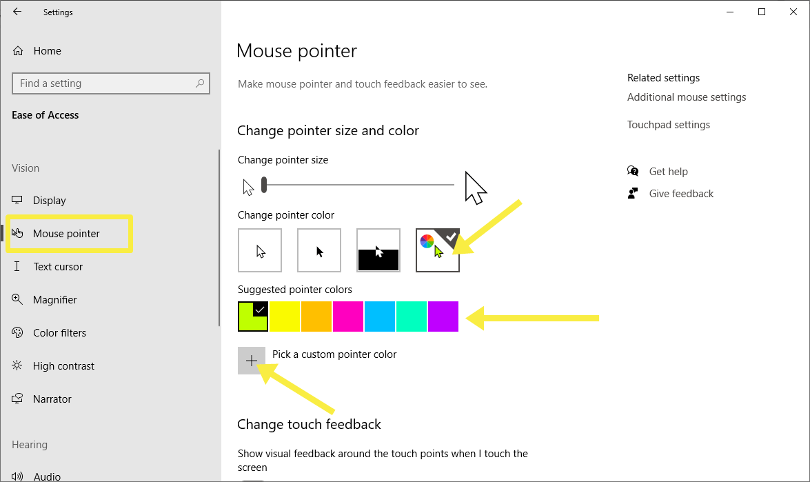 how to change windows cursor color
