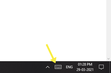 Click on keyboard icon