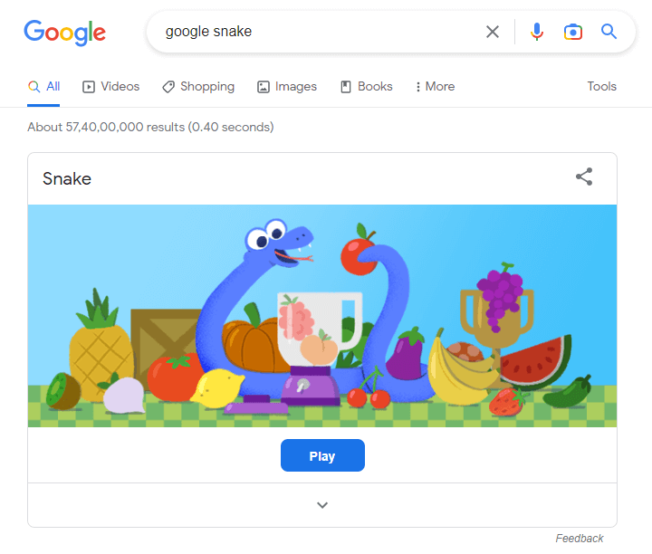 Popular Google Doodle Games - Google Snake