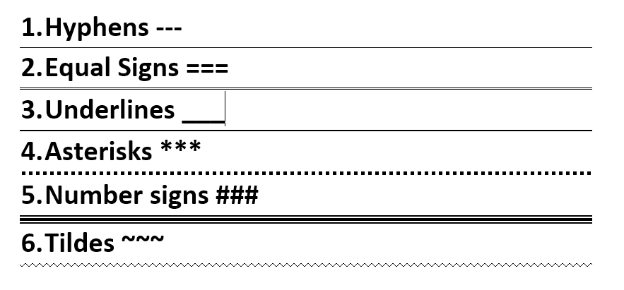 Insert Horizontal Line Using AutoFormat