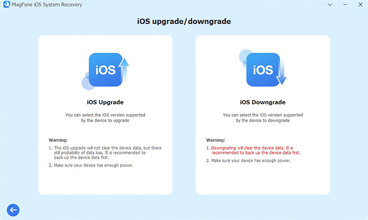 iOS upgrade or downgrade