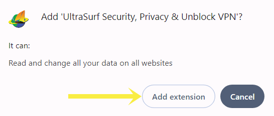 Click Add Extension to add UltraSurf in Chrome (1)