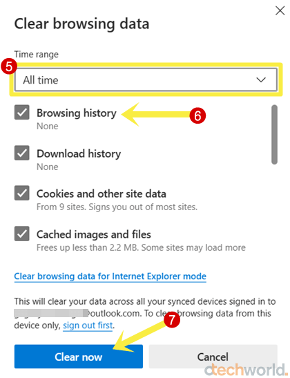 Clear Browsing history before exit the browser manually