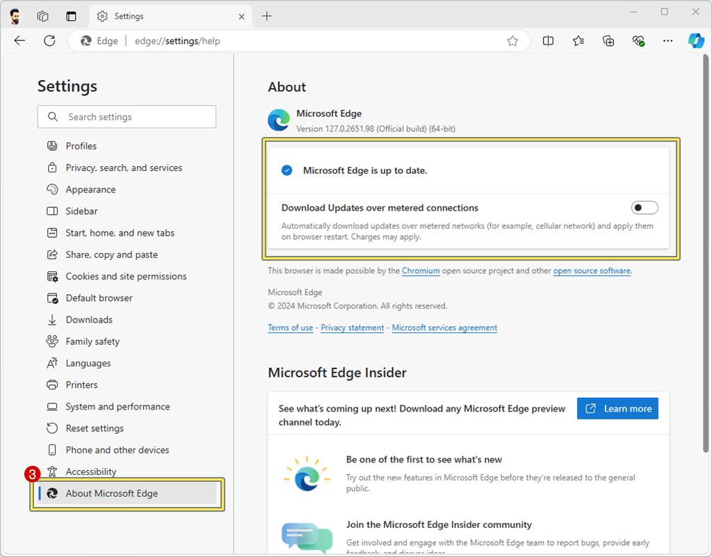 Update Microsoft Edge