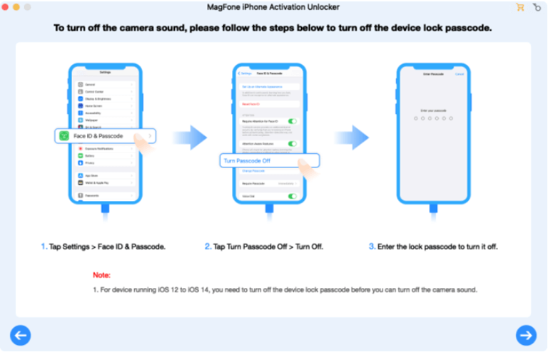 Check the iOS Device Status and Turn Passcode off