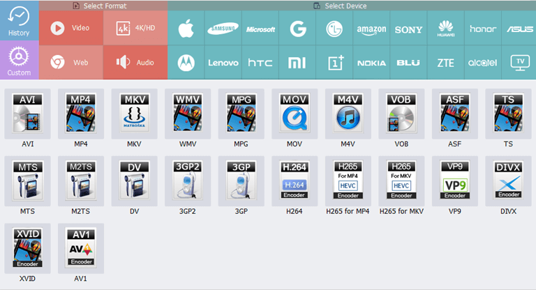 Convert video files to 600+ output formats and devices uisng wonderfox