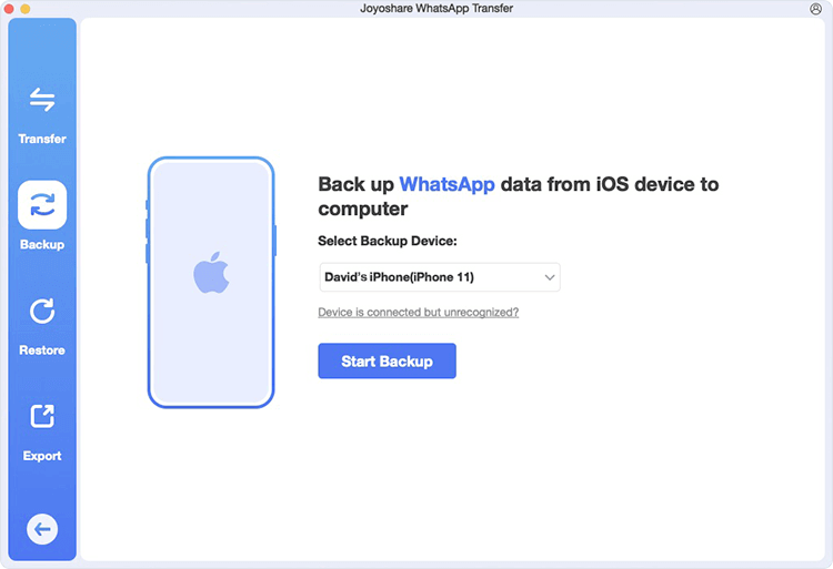 WhatsApp Backup using Joyoshare