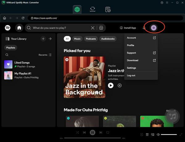 Log-in to your Spotify account