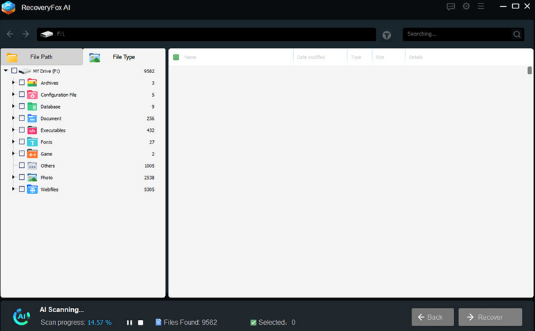 Select the affected drive