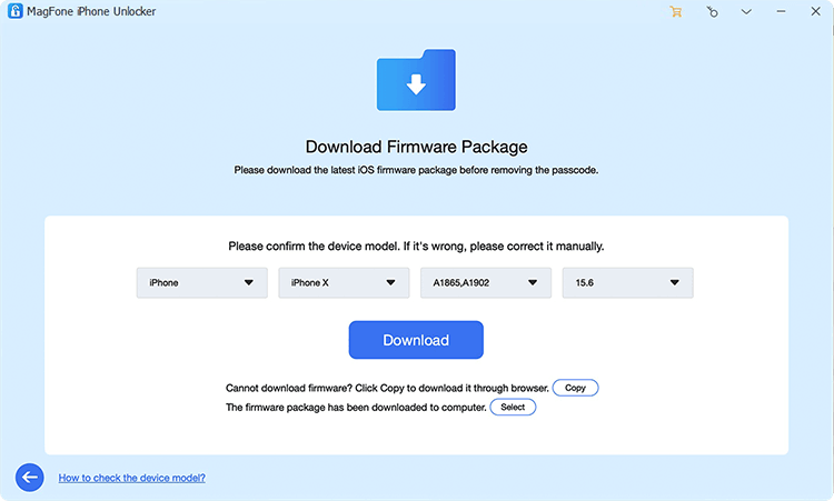 Download to download the firmware package