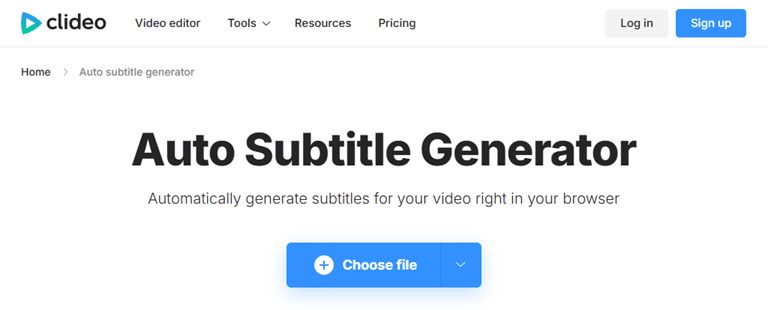 Upload your video to clideo