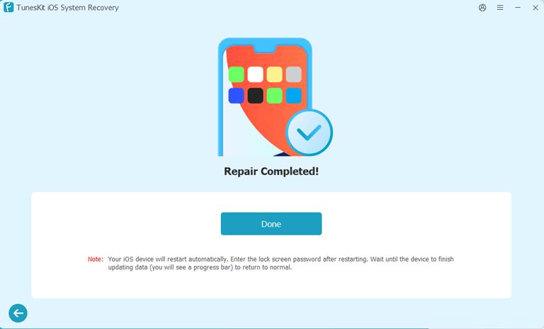 click Done to go back to the interface