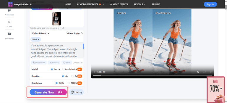 Click Generate